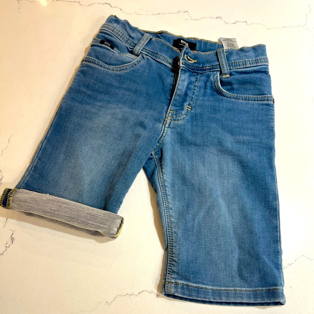Hugo Boss Kids Blue Denim Shorts